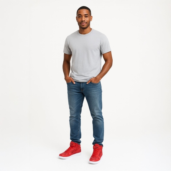 NEW FILA Men's Red High Tops Sneakers Size 10.5 - Picture 3 of 17